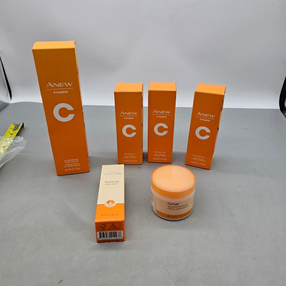 Avon Anew Vitamin C Body Serum Oil & Solutions Nurtura Skincare Set 6pc Lot